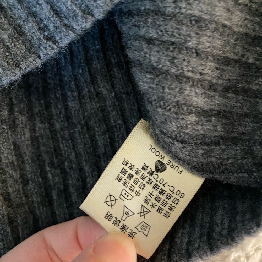 Gray Ribbed Turtleneck Sweater - Picture 3 of 5